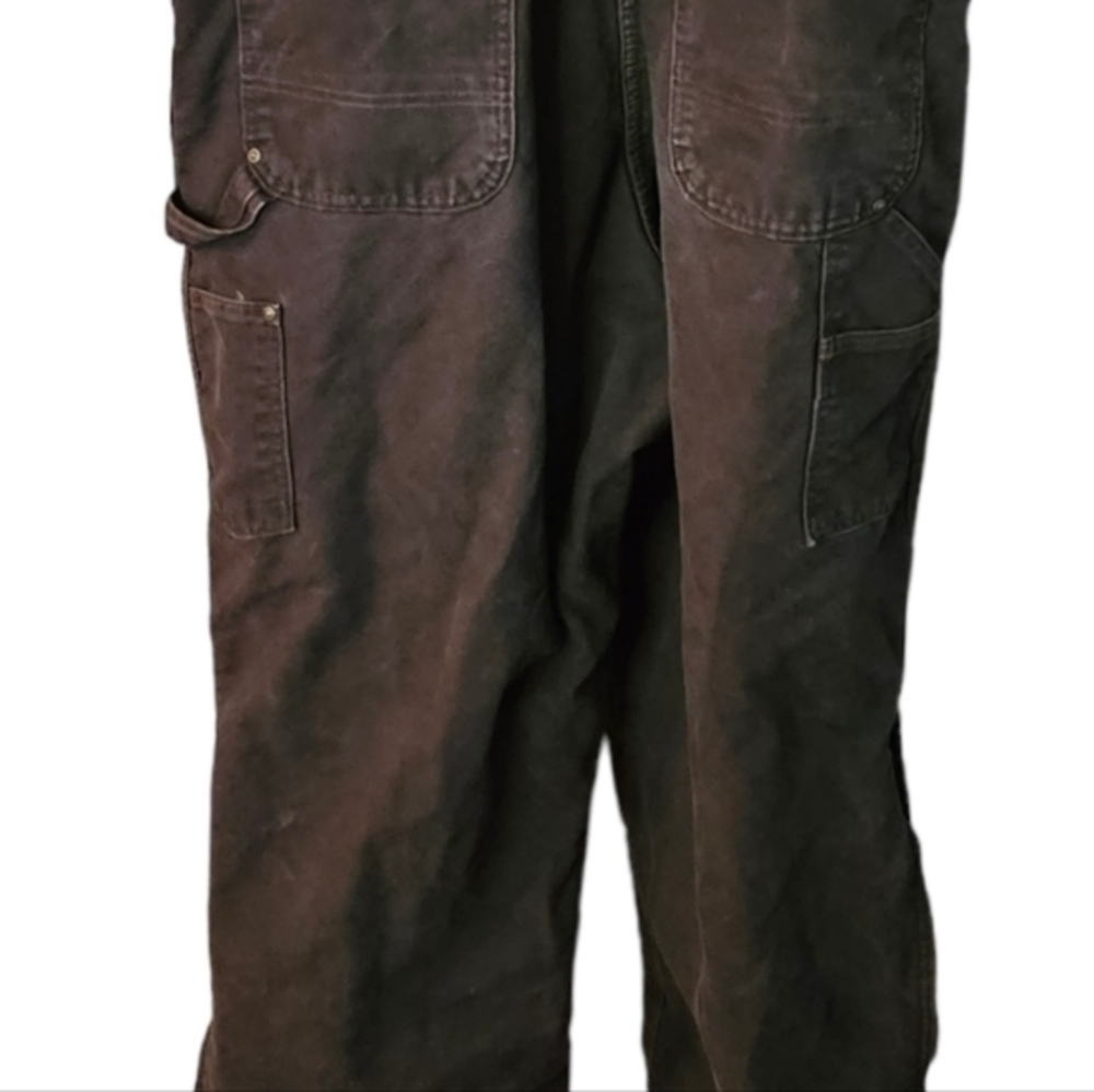 Carhartt Bibs‎ Overalls Quilt Insulated Duck Sandstone Men 42x32 R27- NOTE - Picture 9 of 16